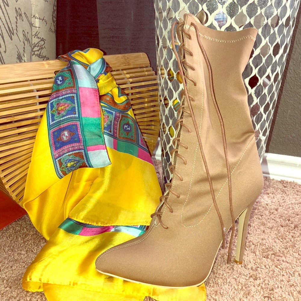 Tan bootie